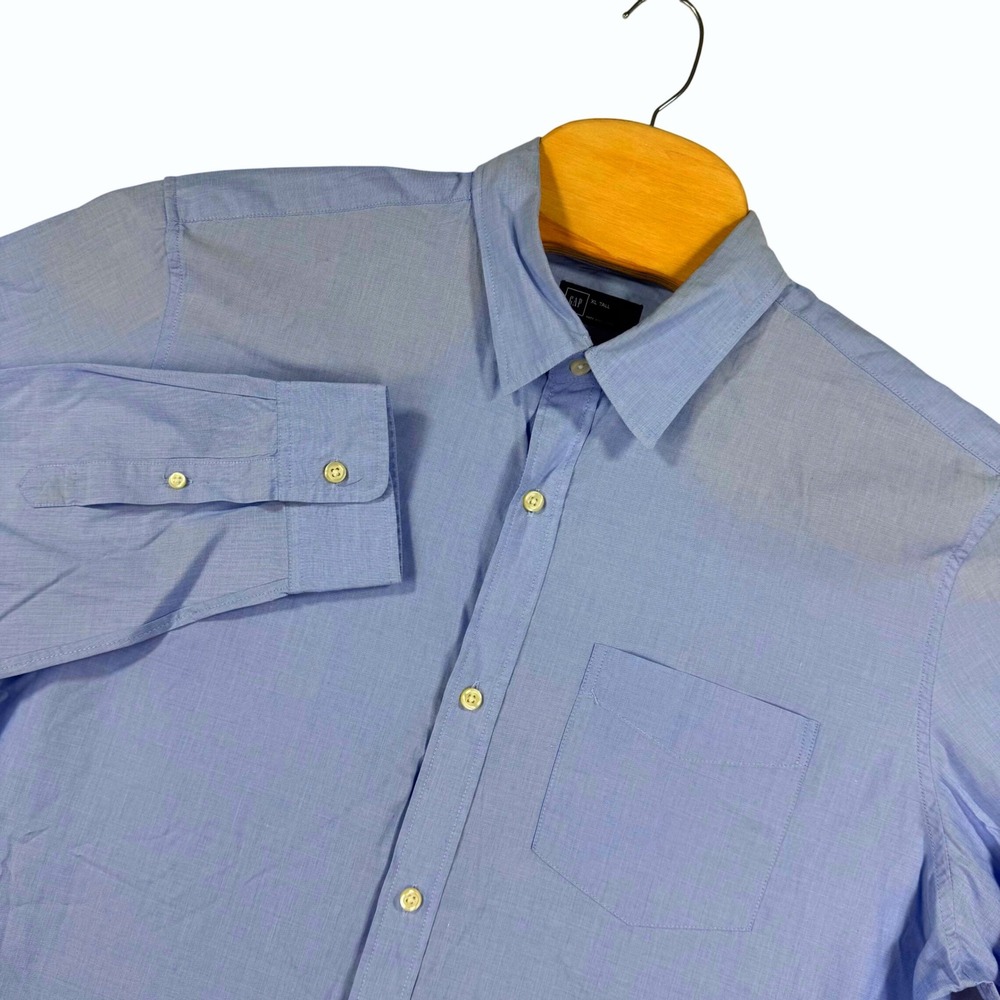 Gap Mens XL Tall Long Sleeve Button Up Light Blue Dress‎ Shirt Career